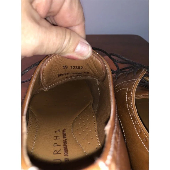 J. Murphy By Johnston Murphy Oxford Dress Shoes Brown Mens Size 9 1/2M Work - Picture 7 of 8